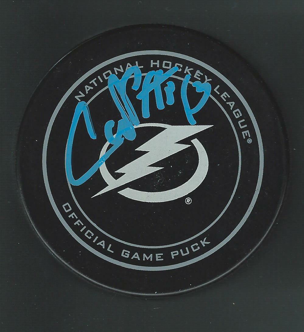 Cedric Paquette Signed Tampa Bay Lightning NHL 100 Official Game Puck