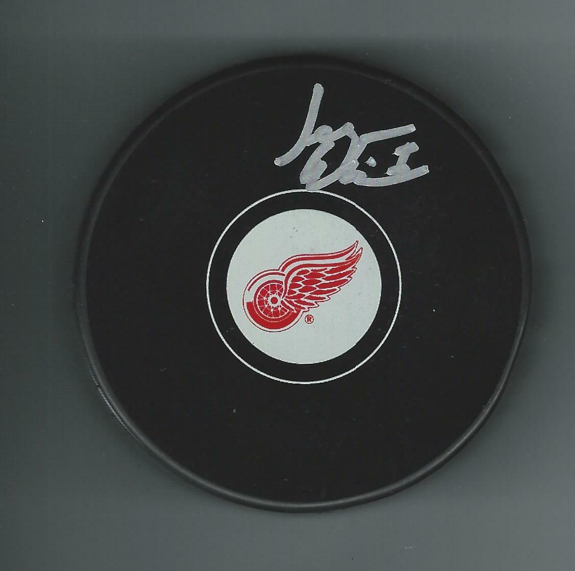 Jesper Eliasson Signed Detroit Red Wings Puck
