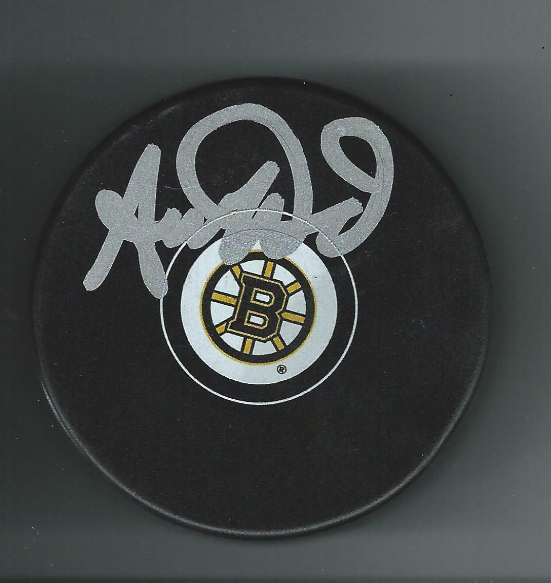 Aaron Ward Signed Boston Bruins Puck