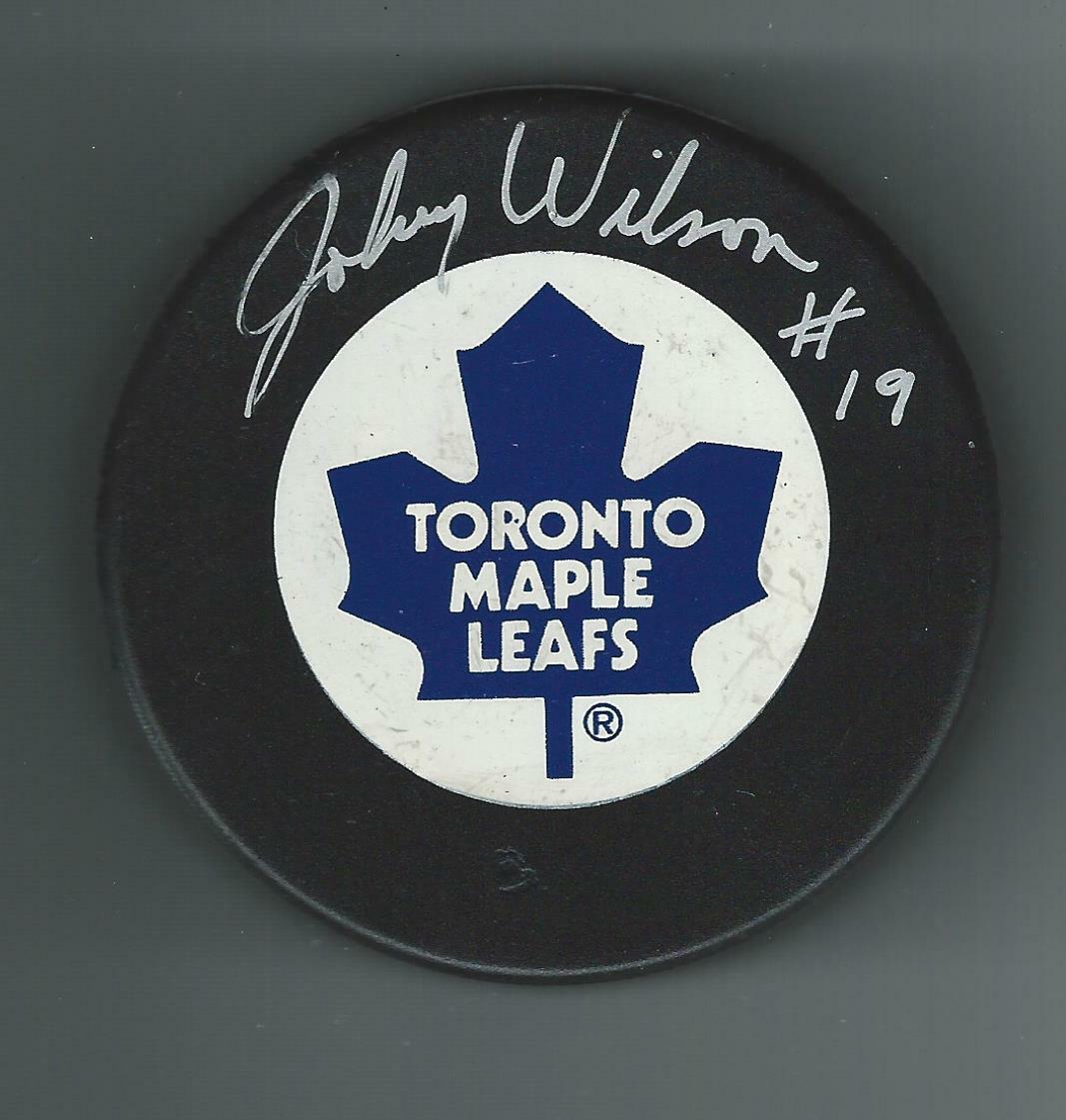Johnny Wilson Signed Toronto Maple Leafs Ravens Athletic Puck