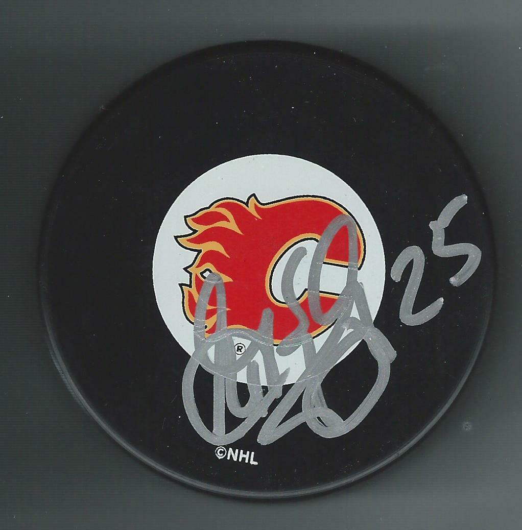 Igor Kravchuk Signed Calgary Flames Puck