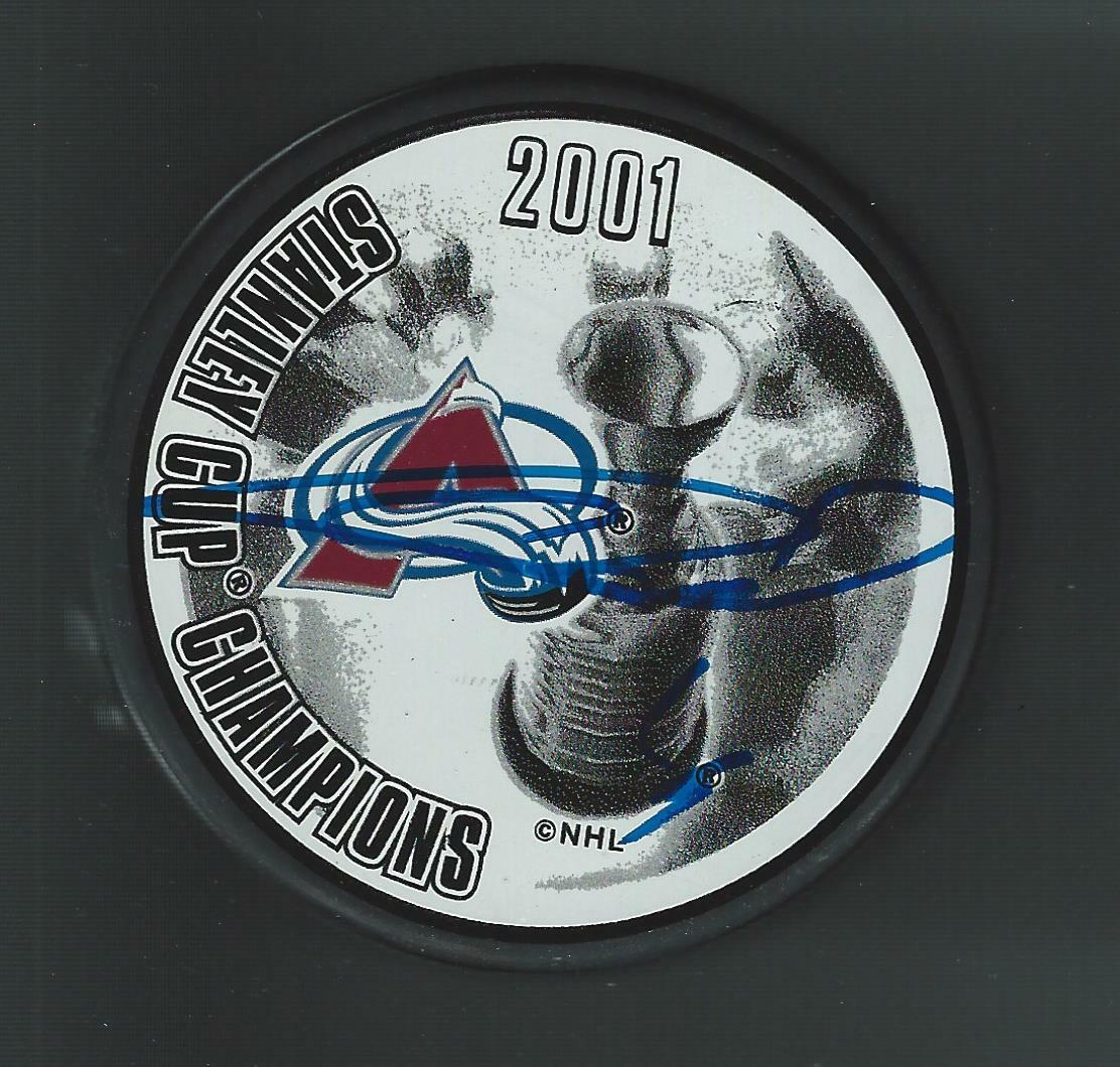Martin Skoula Signed Colorado Avalanche 2001 Stanley Cup Champions Puck