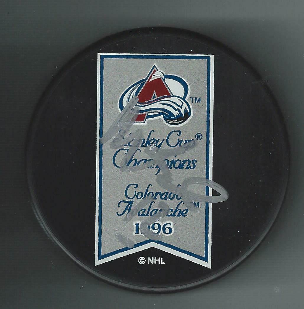 Mike Keane Signed Colorado Avalanche 1996 Stanley Cup Champions Banner Puck