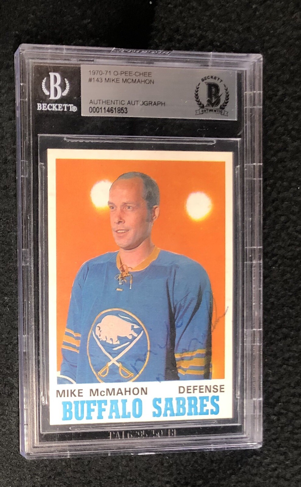 Mike McMahon Signed 190/71 O-Pee-Chee Card #143 Beckett Authenticated Sabres