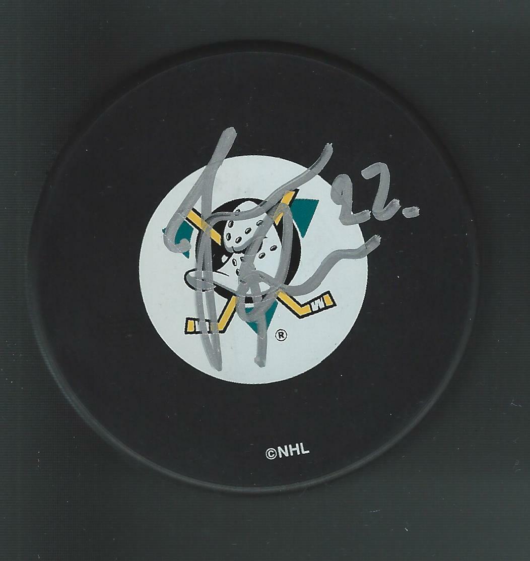 Jonas Ronnqvist Signed Anaheim Mighty Ducks Puck
