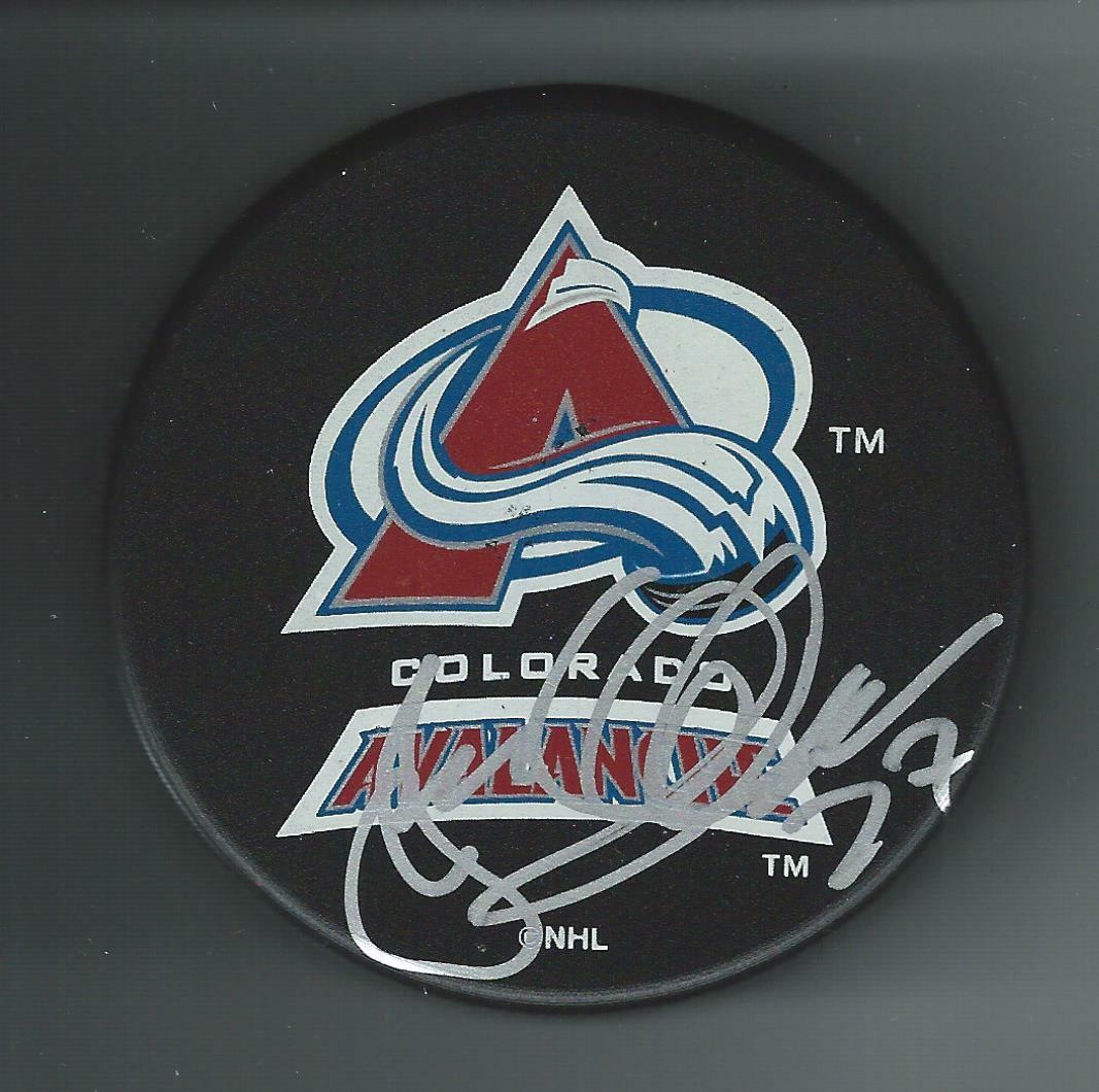 Janne Laukkenen Signed Colorado Avalanche Souvenir Puck