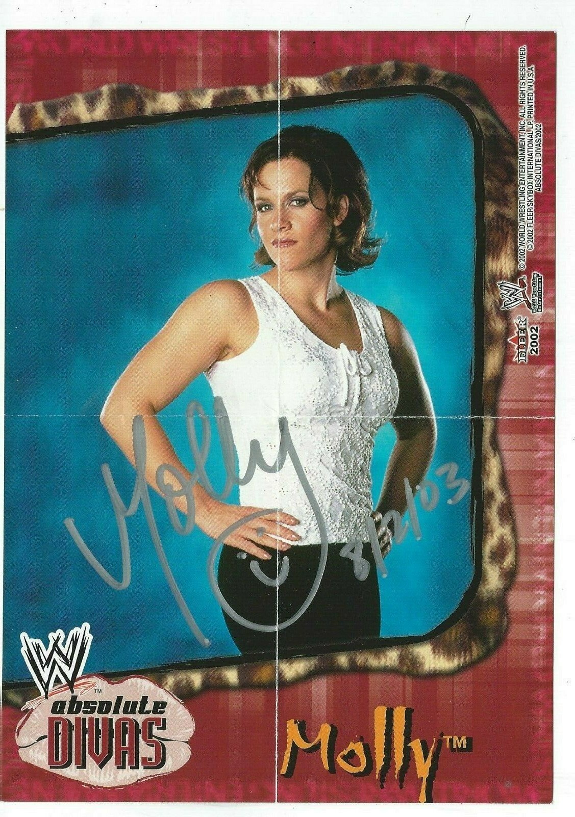 Molly Holly Signed 2002 Fleer WWE Absolute Diva's Pre-Folded Poster Card