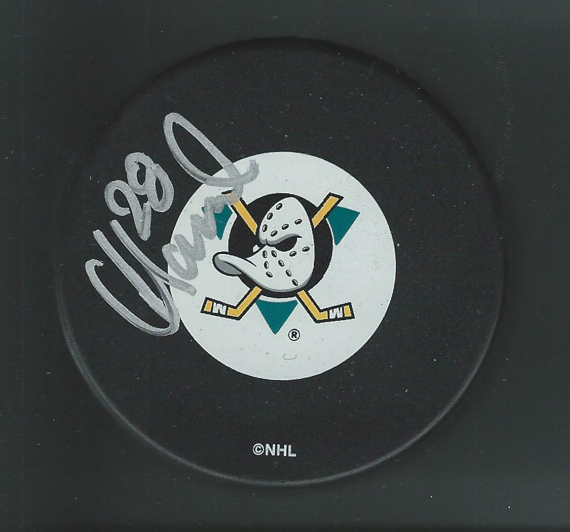 Niclas Havelid Signed Anaheim Mighty Ducks Puck