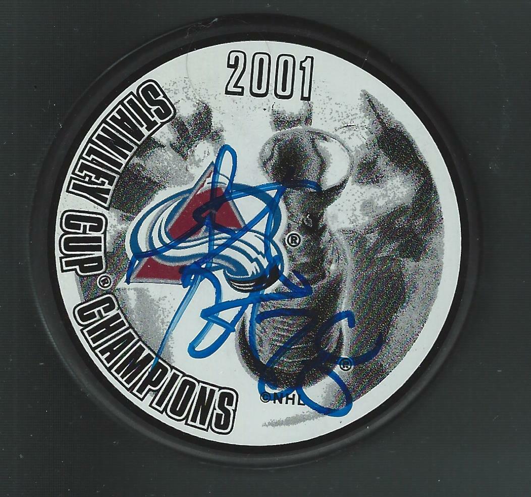 Steve Reinprecht Signed Colorado Avalanche 2001 Stanley Cup Champions Puck