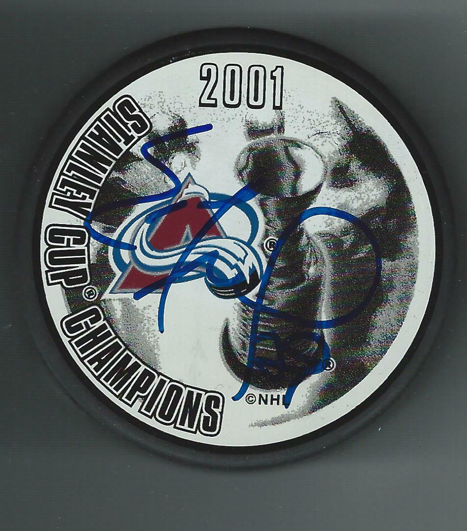 Eric Messier Signed Colorado Avalanche 2001 Stanley Cup Champions Puck