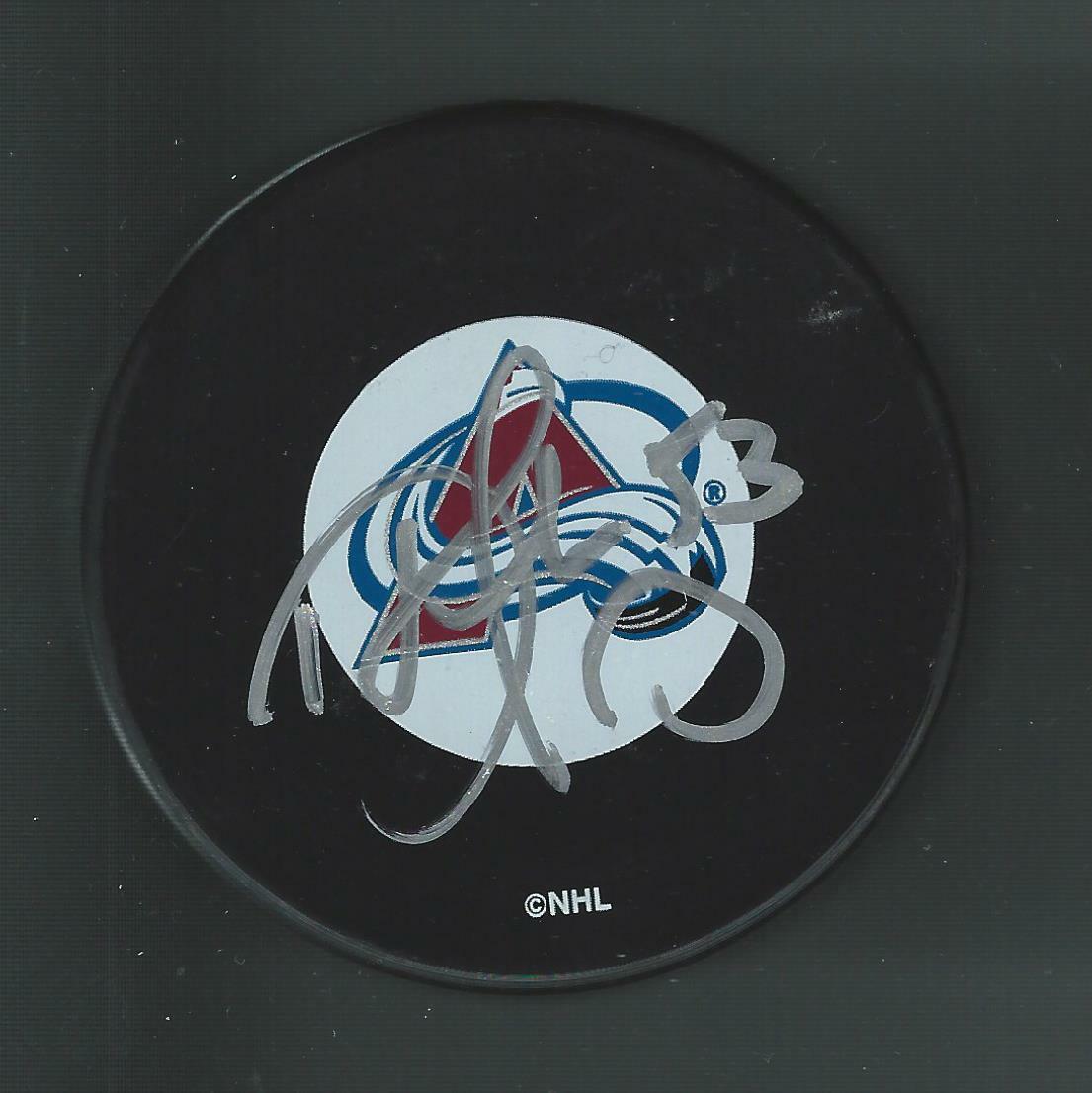 Derek Morris Signed Colorado Avalanche Large Logo Puck