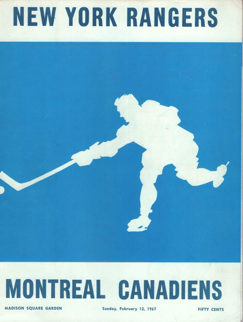 NEW YORK RANGERS MONTREAL CANADIENS 2/12/67 MSG PROGRAM VINTAGE W/ COA COLLECTIBLE MEMORABILIA