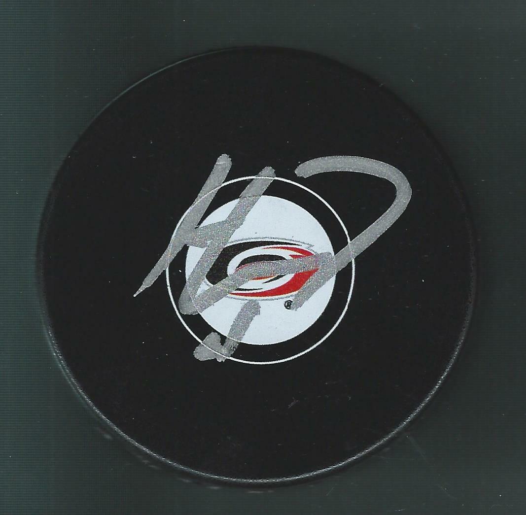 Haydn Fleury Signed Carolina Hurricanes Puck Seattle Kraken