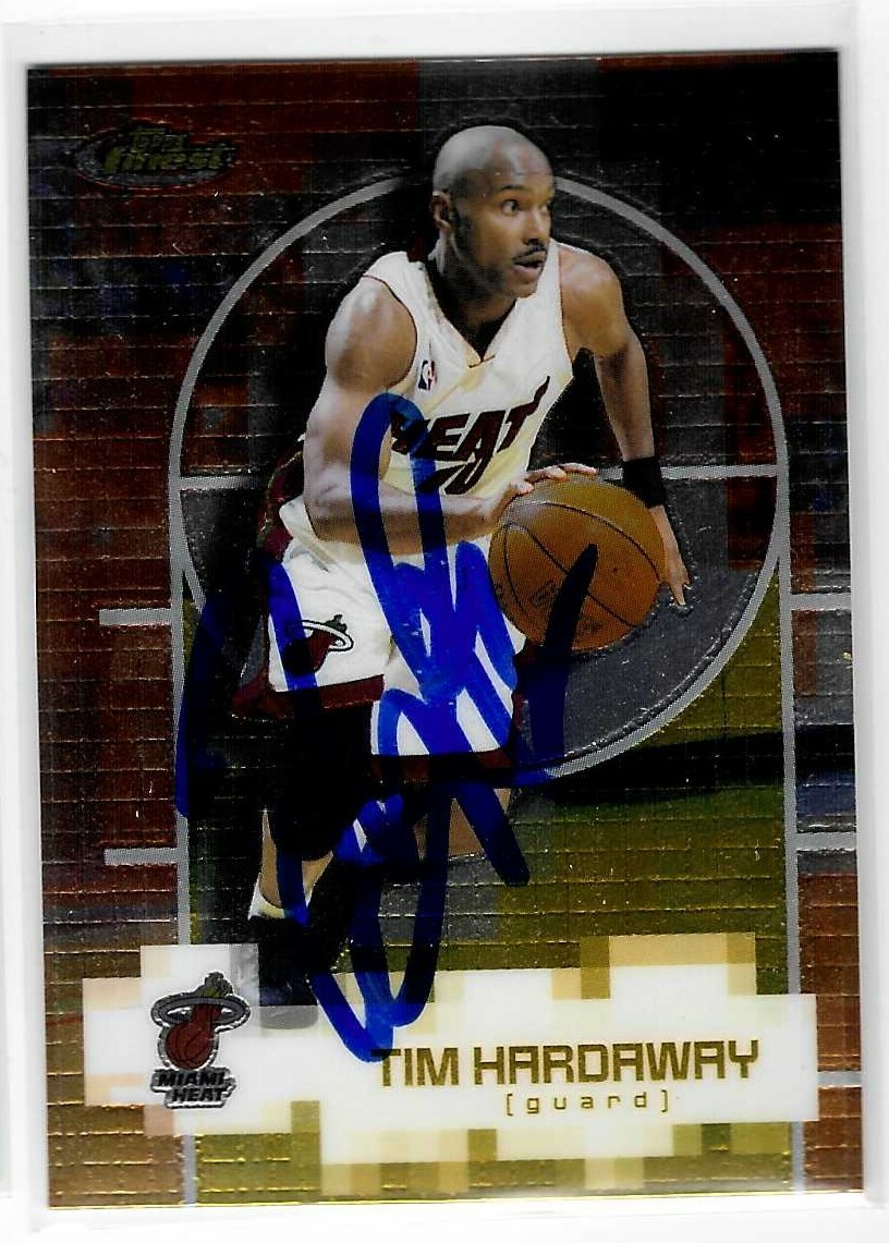 Tim Hardaway Signed 2000/01 Topps Finest Card #104