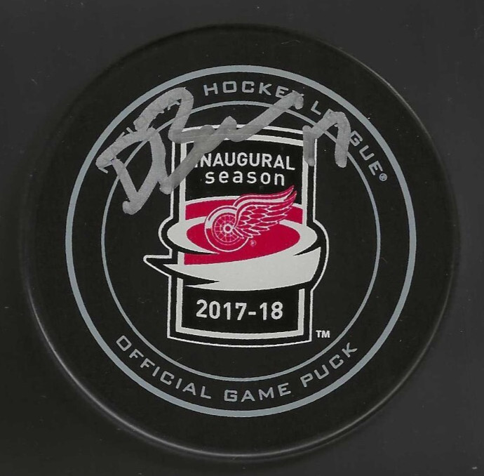 David Booth Signed Detroit Red Wings Little Caesars Arena Inaugural Game Puck