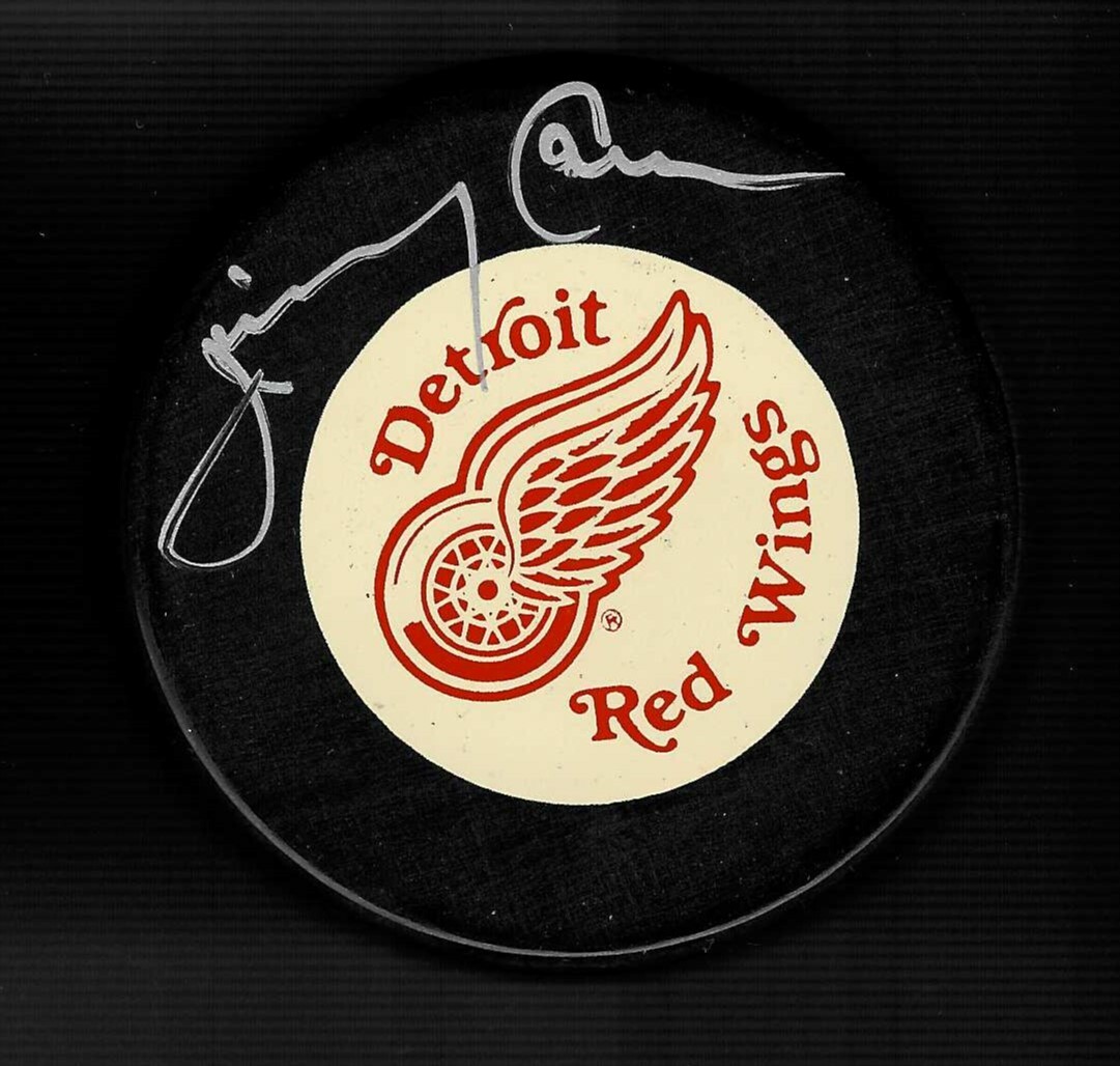 Jimmy Carson Signed Detroit Red Wings Official Game Puck