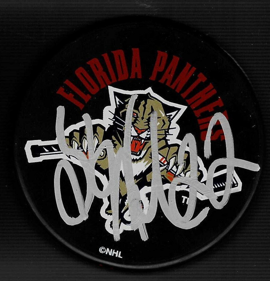 Steve Washbrn Signed Florida Panthers Souvenir Puck