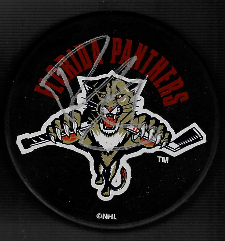 Tom Fitzgerald Signed Florida Panthers Souvenir Puck
