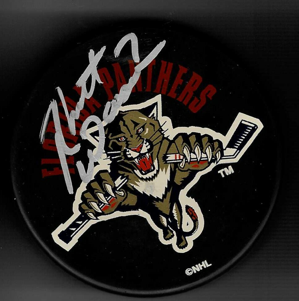 Rhett Warrener Signed Florida Panthers Souvenir Puck