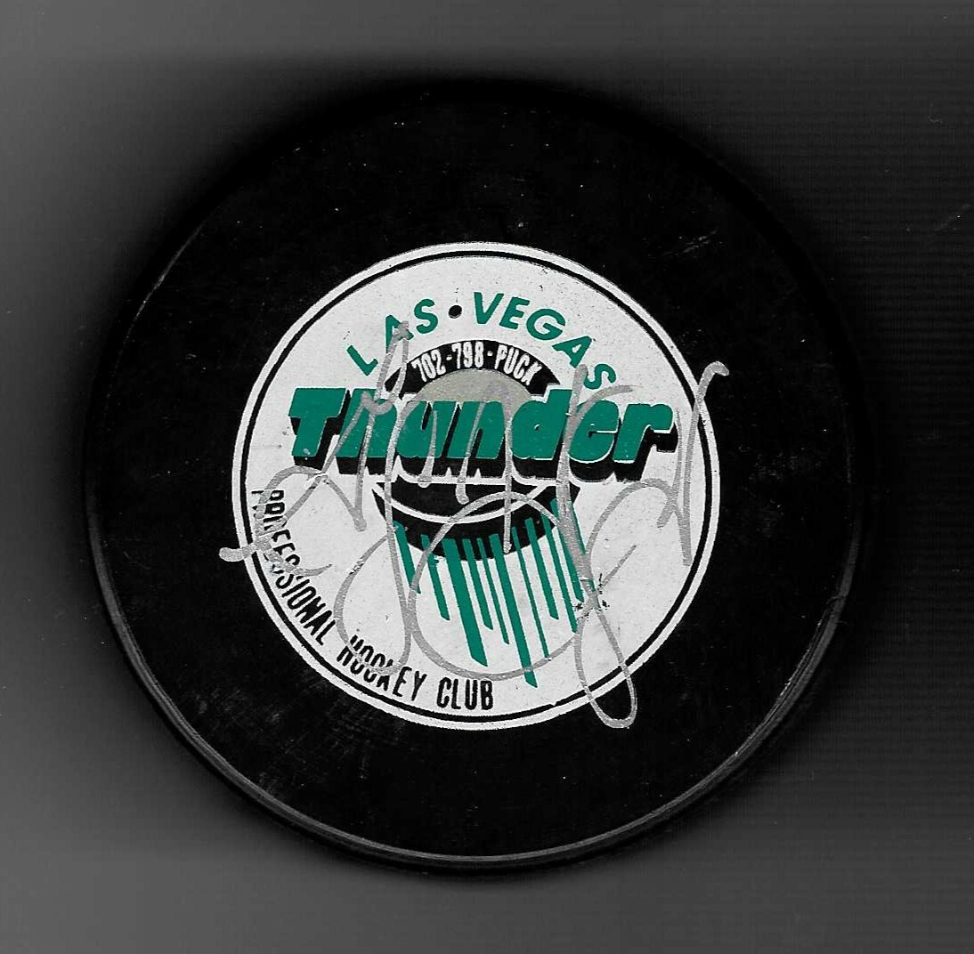 Greg Hawgood Signed Vintage Las Vegas Thunder Puck