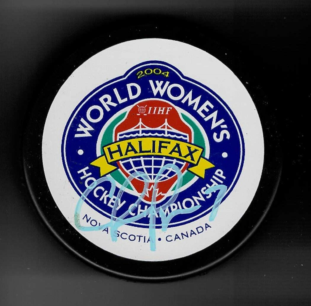 Cherie Piper Signed 2004 IIHF Womens World Championship Halifax Puck Canada