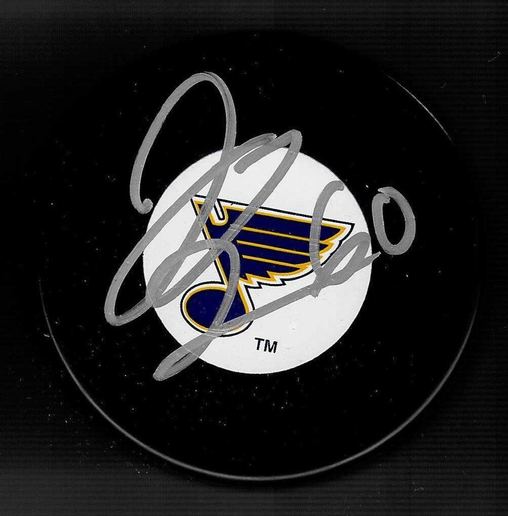 Jake Allen Signed St Louis Blues Large Logo Puck