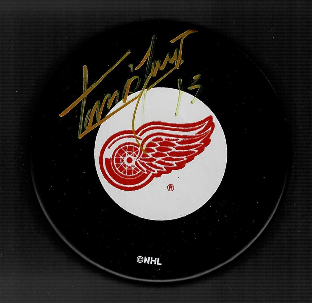 Tomas Jurco Full Name Signed Detroit Red Wings Puck Signed In Gold