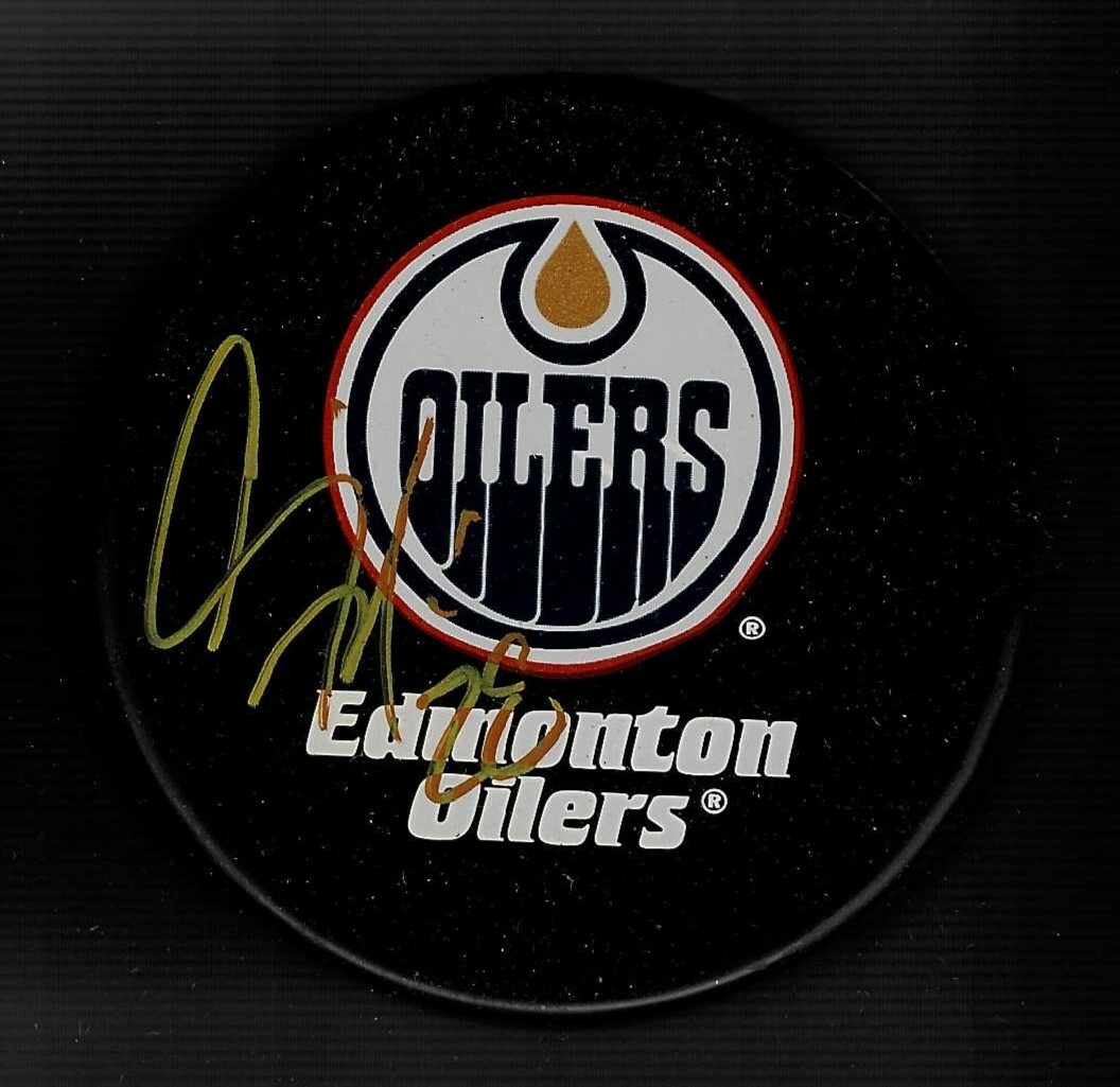 Craig Muni Signed Edmonton Oilers Puck