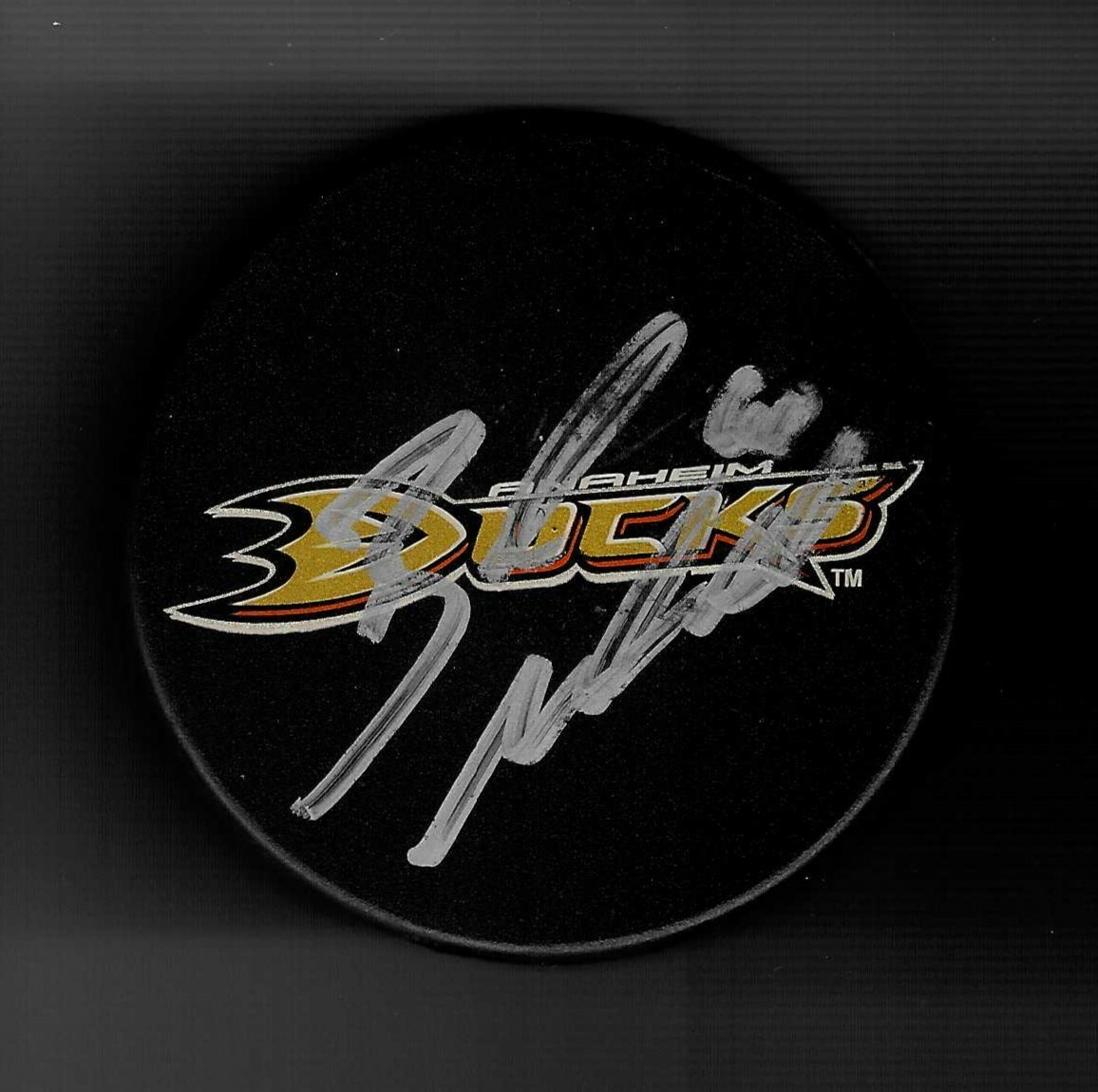 Brandon Mikkelson Signed Anaheim Ducks Souvenir Puck