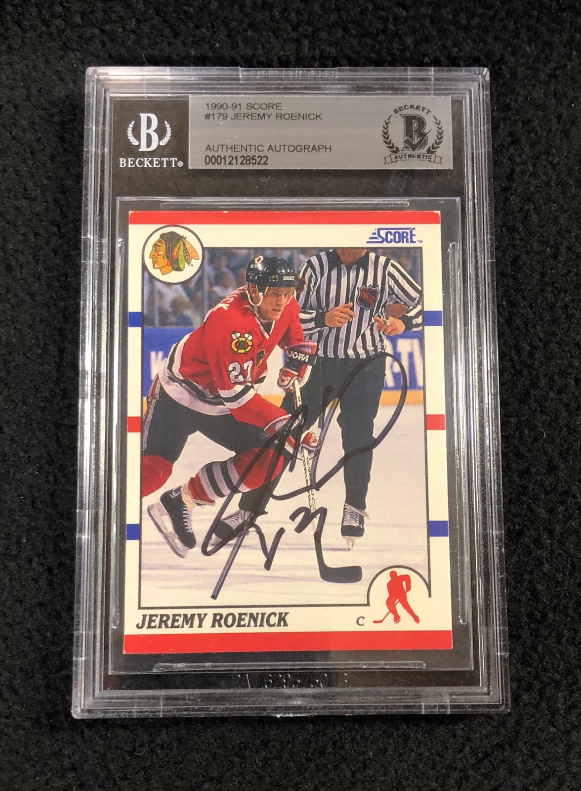 Jeremy Roenick Signed 1990/91 Score Rookie Card #179 Beckett Certified