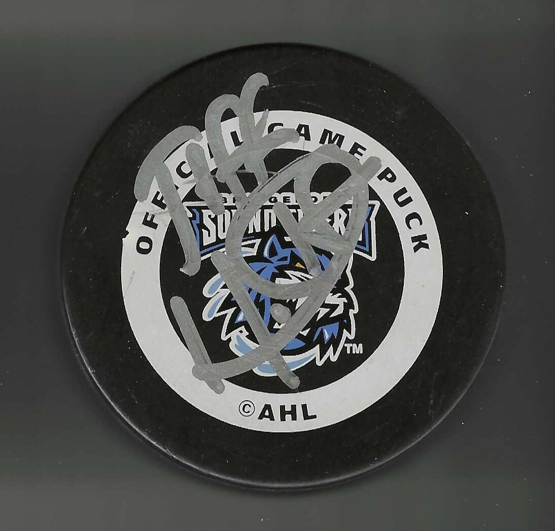 Jeff Hamilton Signed Bridgeport Sound Tigers Official Game Puck