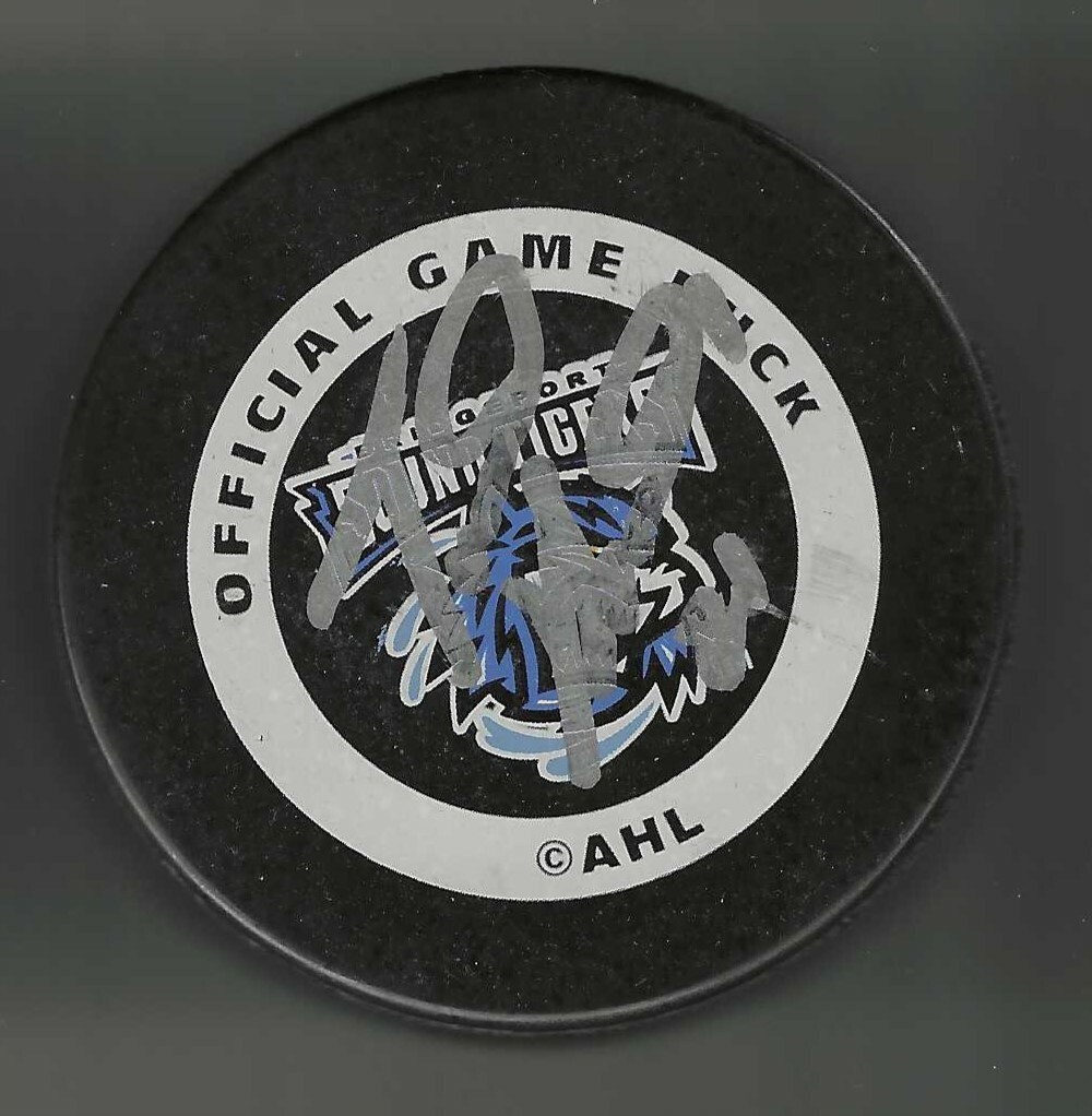 Trent Hunter Signed Bridgeport Sound Tigers Official Game Puck