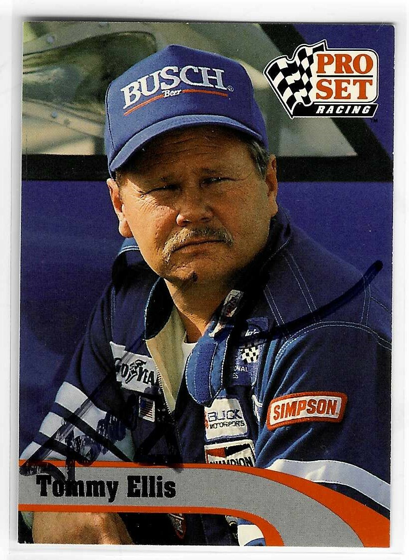 TOMMY ELLIS SIGNED 1992 PRO SET NASCAR CARD #136 COLLECTIBLE MEMORABILIA
