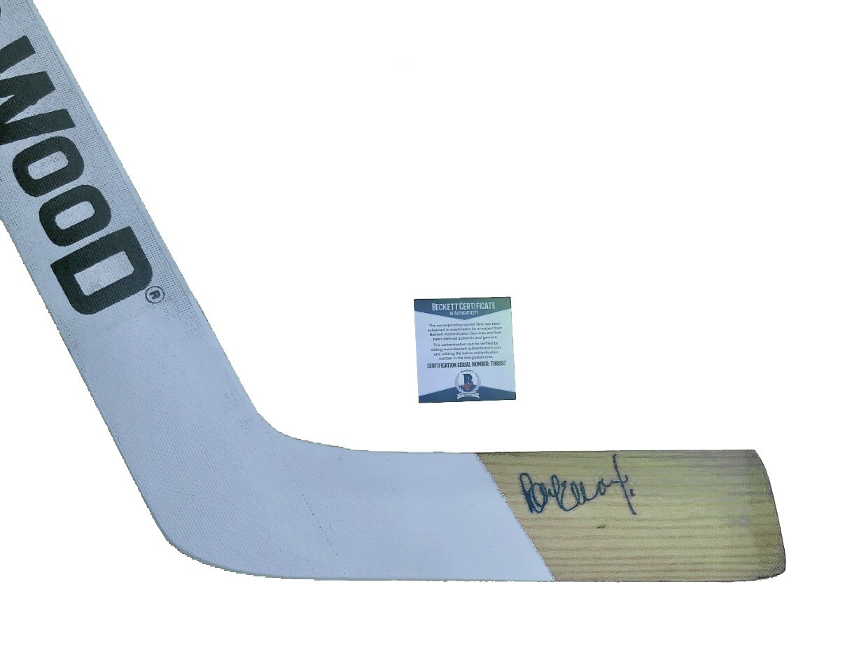 RAY EMERY SIGNED SHER-WOOD GOALIE STICK BECKETT COA BLACKHAWKS FLYERS SENATORS COLLECTIBLE MEMORABILIA