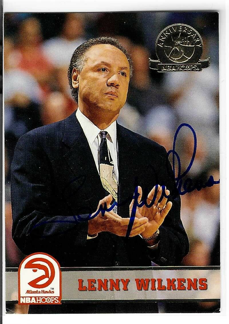 Lenny Wilkens Signed 1993/94 NBA Hoops Card #230