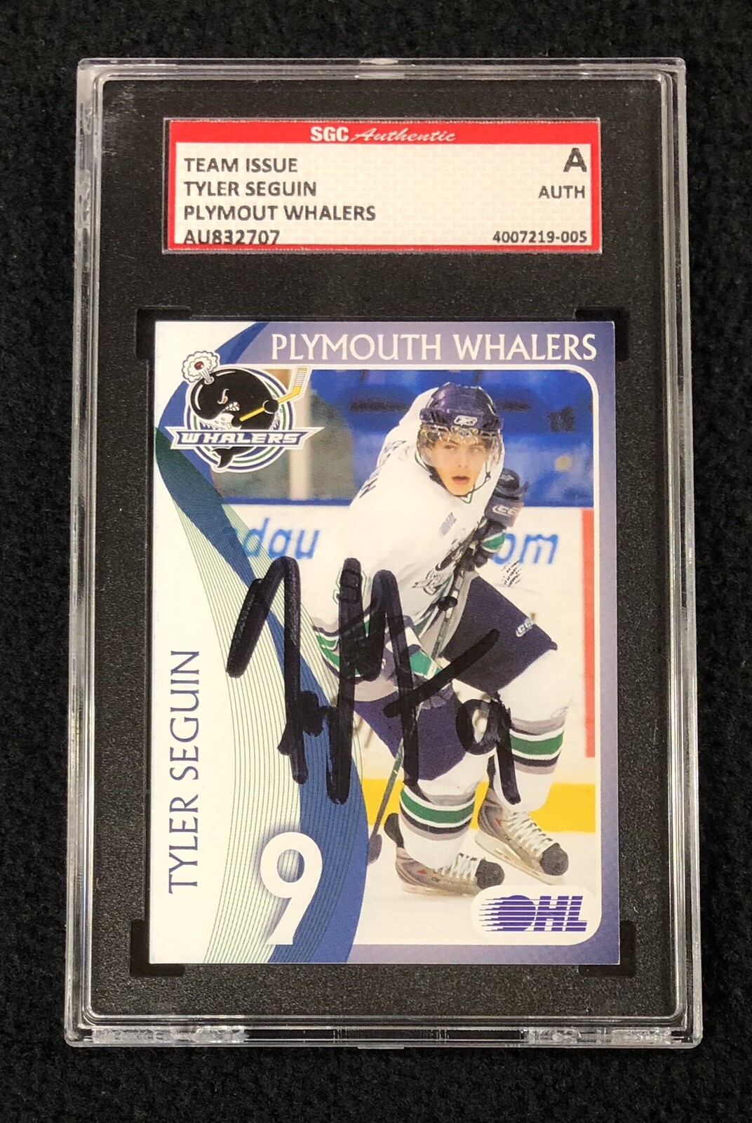 Tyler Seguin Signed 2008/09 Plymouth Whalers Team Issued 1st Card SGC Certified
