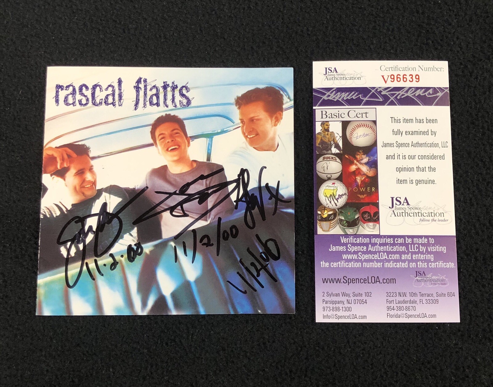 Rascal Flatts Signed Self Titled CD Booklet JSA Authenticated COA V96639