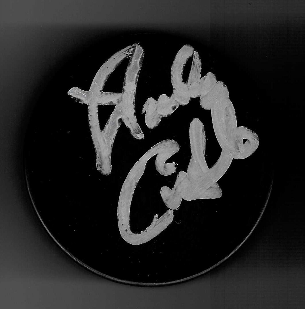 Randy Carlyle Signed Blank Puck Penguins Jets Maple Leafs Ducks