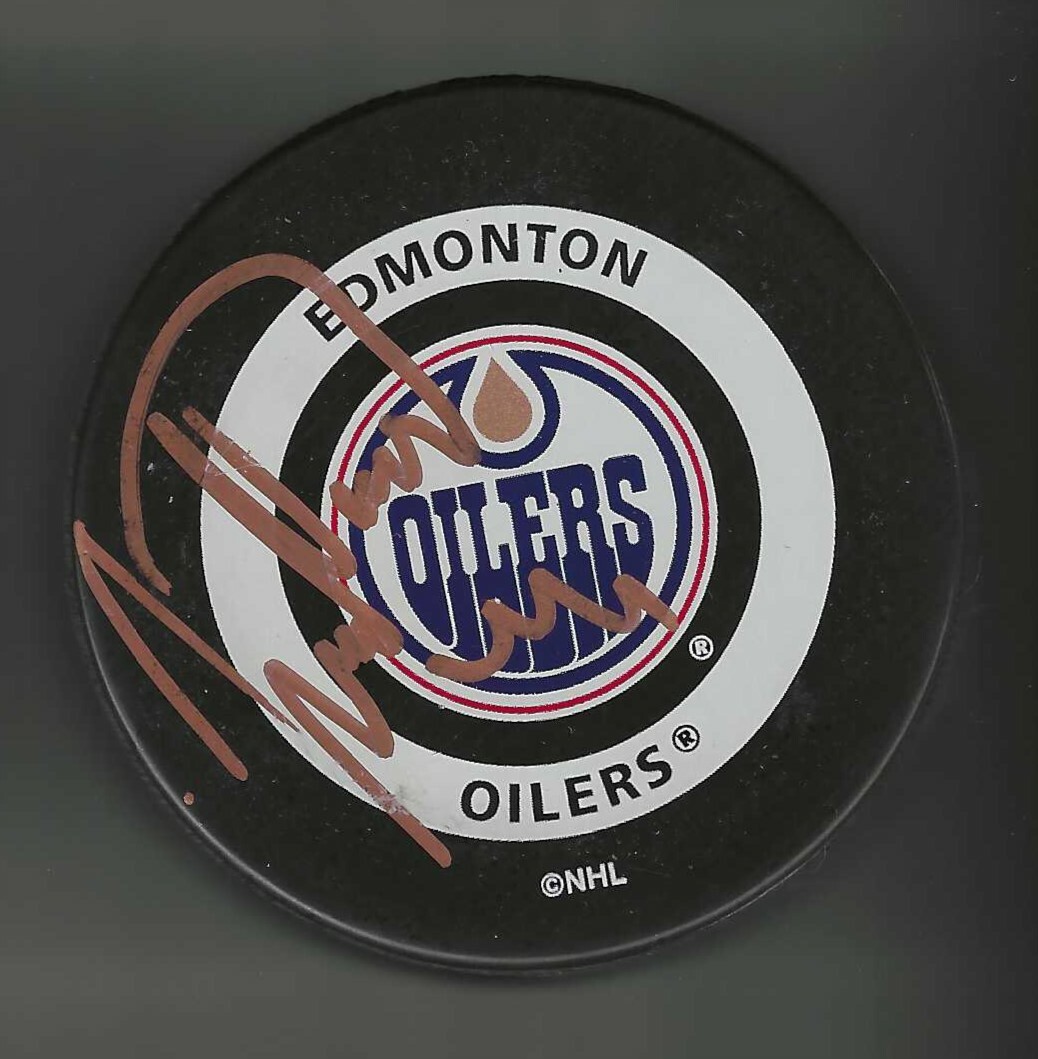 Janne Niinimaa Signed Edmonton Oilers Official Game Puck