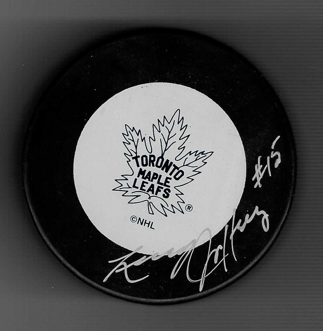Larry Jeffrey Signed Toronto Maple Leafs Puck
