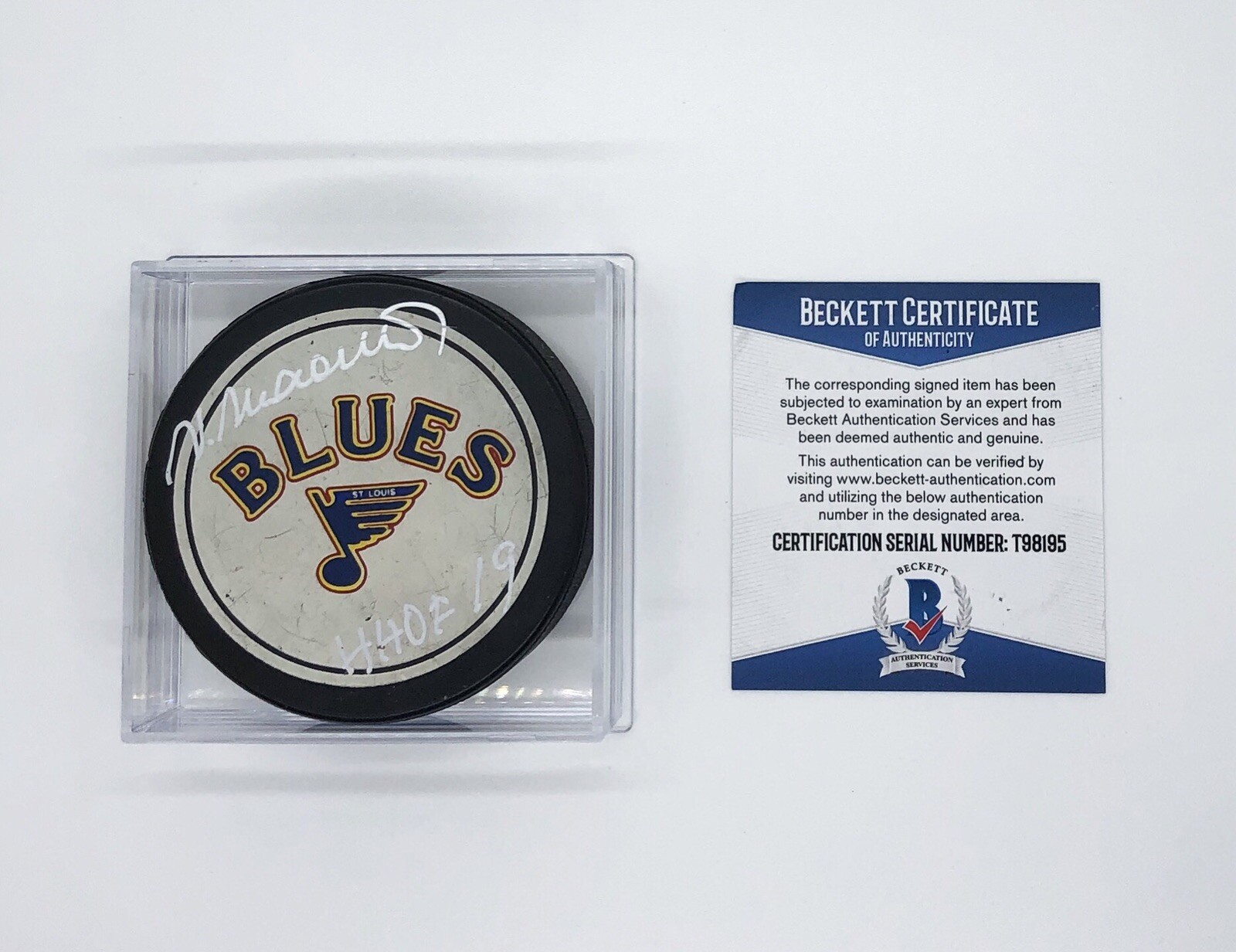 Vaclav Nedomansky Signed St Louis Blues Ziegler Official Game Puck Beckett COA