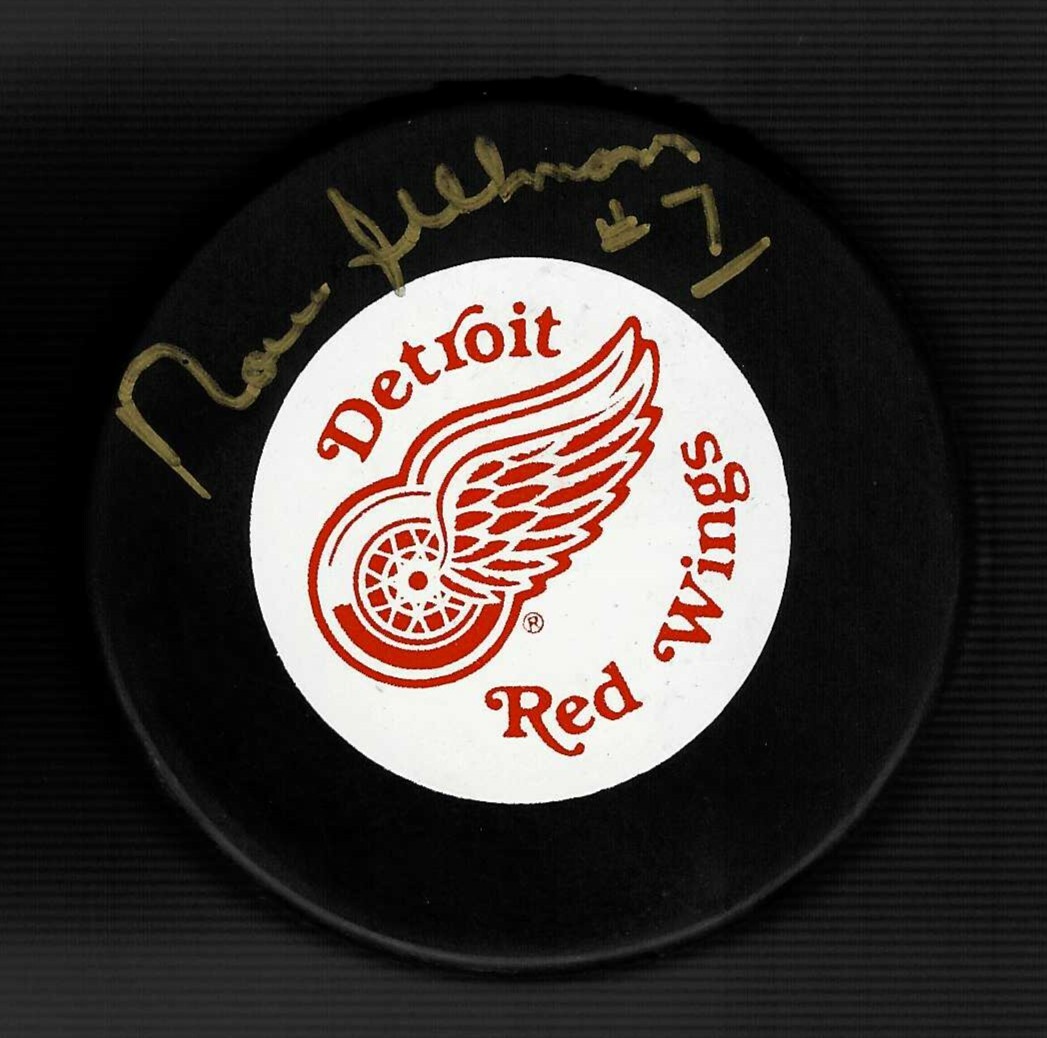 Norm Ullman Signed Detroit Red Wings Trench Puck