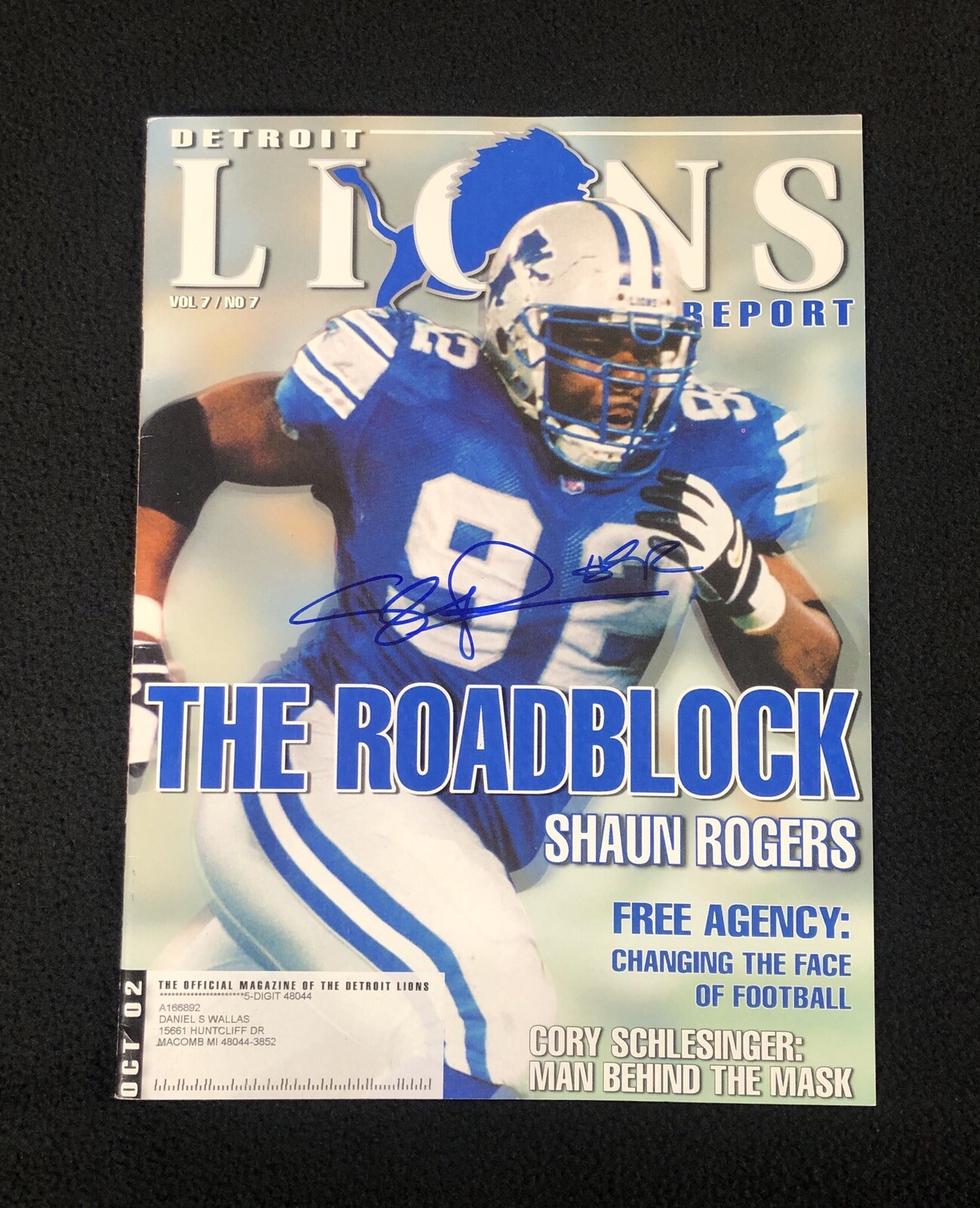 Shaun Rogers Signed Detroit Lions Report Magazine
