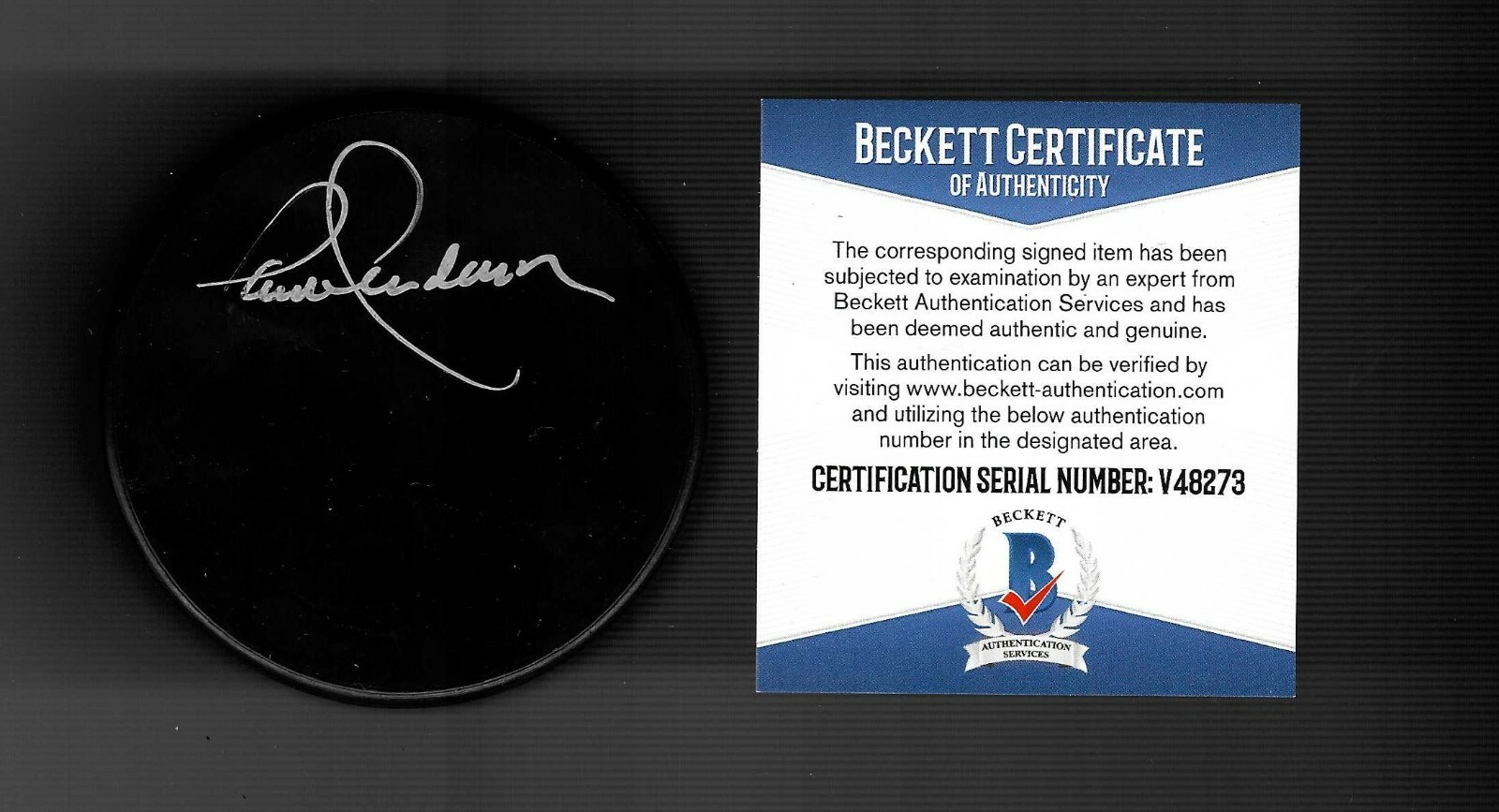Paul Henderson Signed Blank Cooper Puck Beckett COA Canada Maple Leafs Red Wings