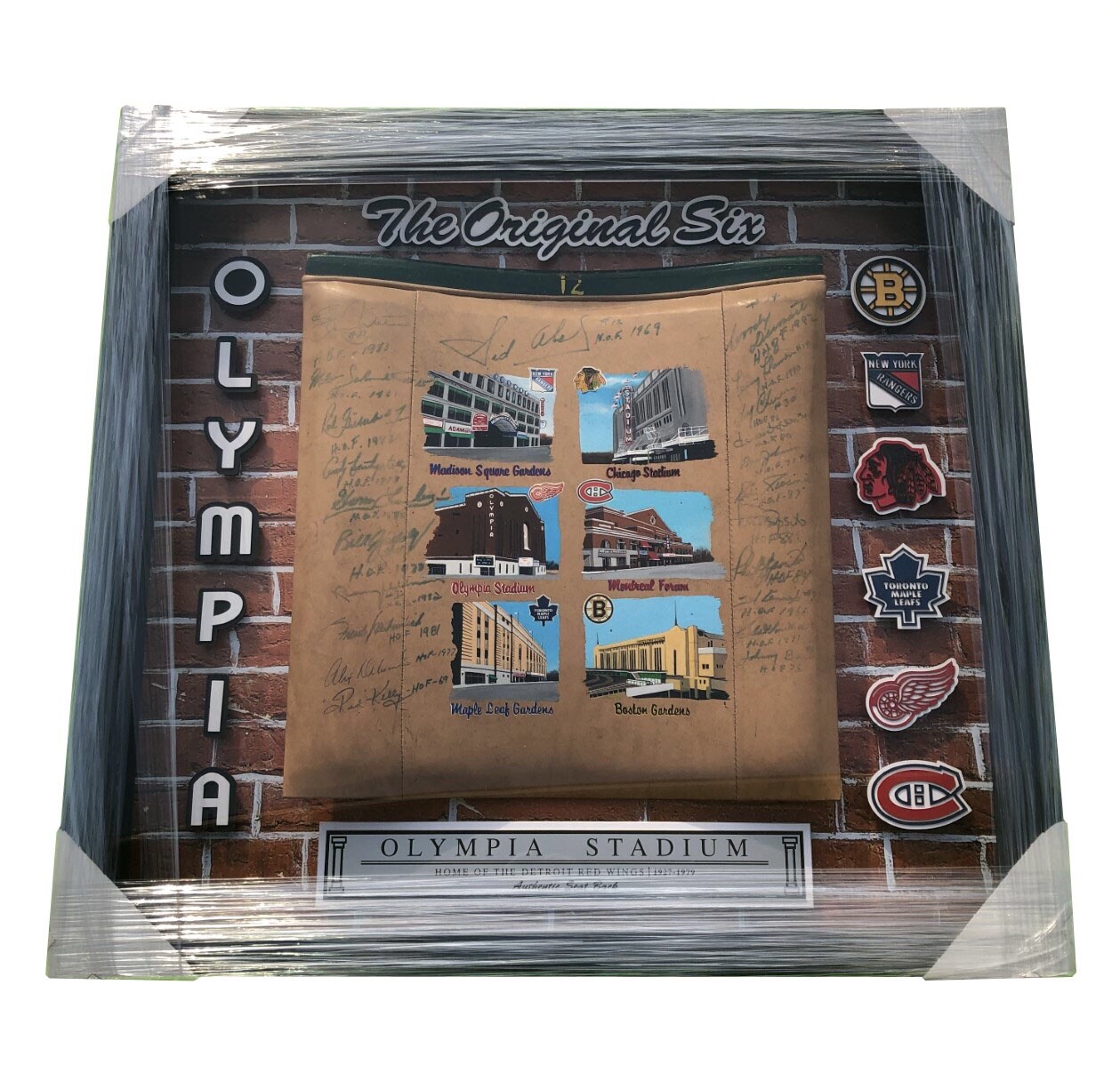 Detroit Red Wings Signed Olympia Stadium Painted Original Six Seat Back Showcase