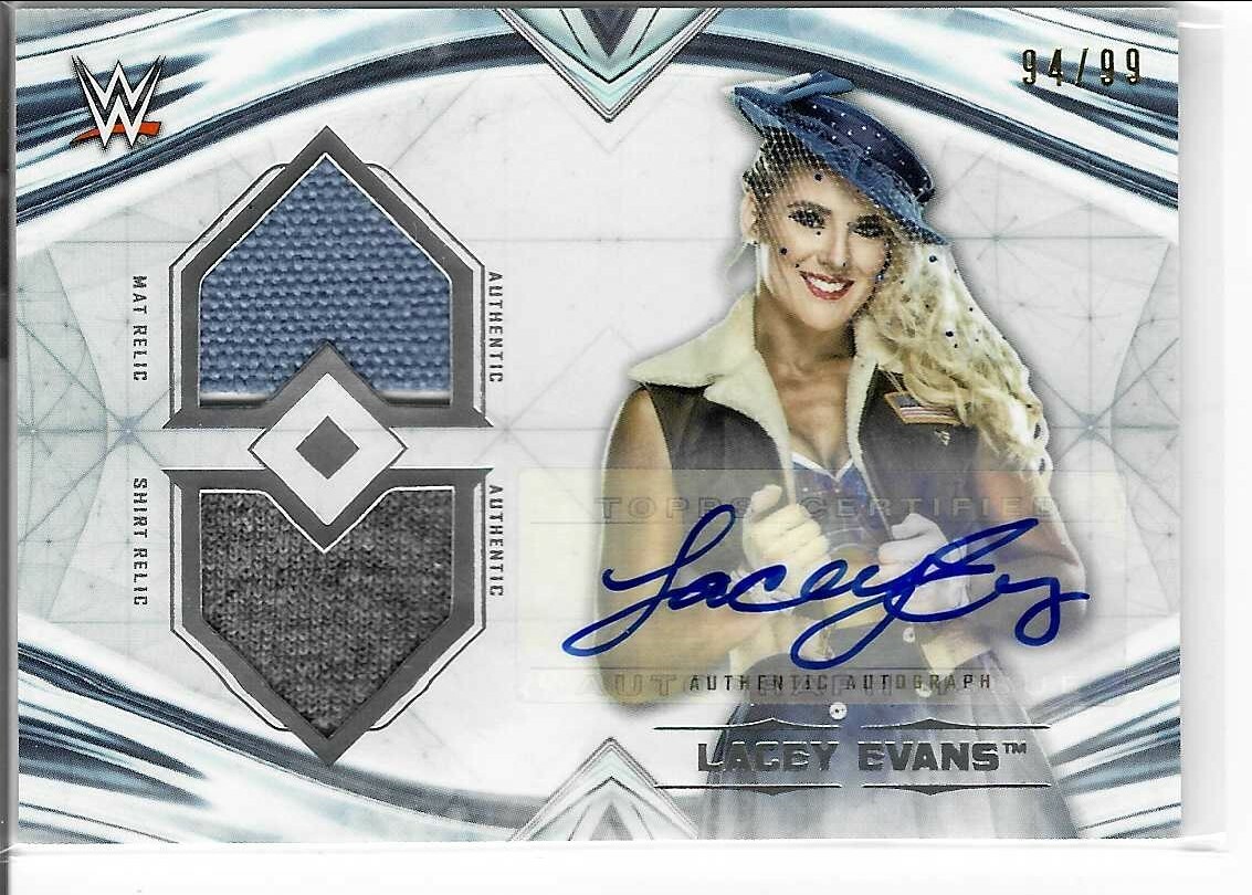 Lacey Evans 2020 Topps Undisputed WWE Autograph Dual Relic Card DRA-LE 94/99