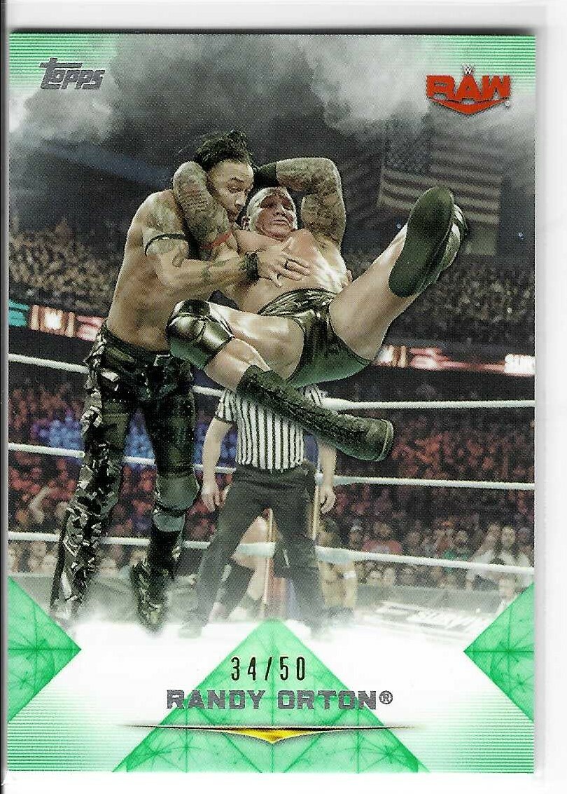Randy Orton 2020 Topps Undisputed WWE Raw Green Card #18 34/50