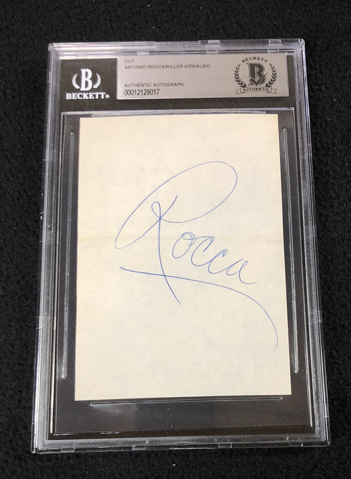 ANTONINO ROCCA & KILLER KOWALSKI CUT AUTOGRAPH BECKETT CERTIFIED WWF WWE NWA COLLECTIBLE MEMORABILIA