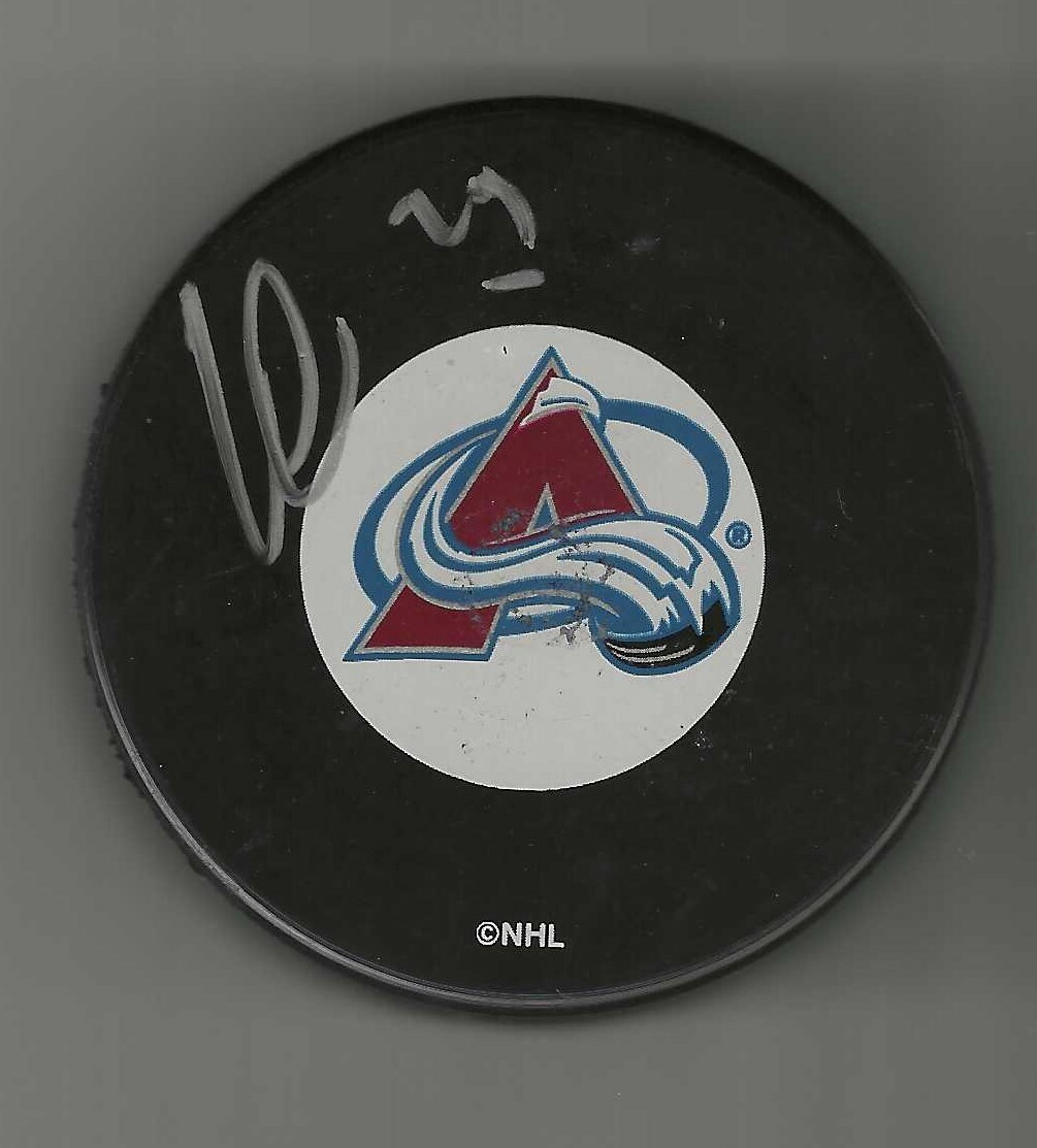 Milan Hejduk Signed Colorado Avalanche Large Logo Puck