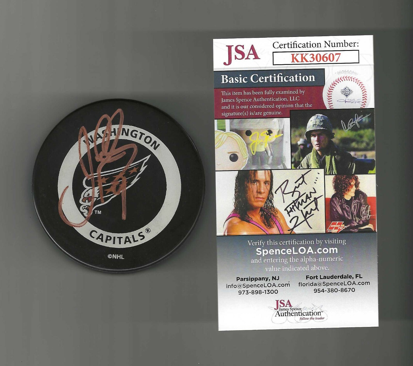 Joe Murphy Signed Washington Capitals Eagle Logo Official Game Puck JSA COA